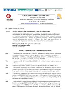 DECRETO DI RIMODULAZIONE ORGANIZZATIVA E FINANZIARIA