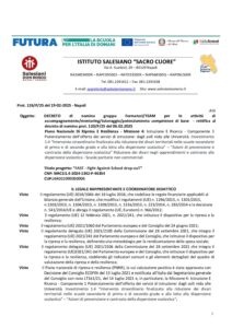 INCARICHI DOCENTI PNRR DISPERSIONE-SACRO CUORE – 19 FEBBRAIO 2025 DECRETO IN RETTIFICA