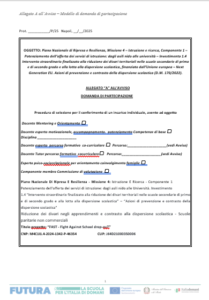 MODULO DI PRESENTAZIONE CANDIDATURA