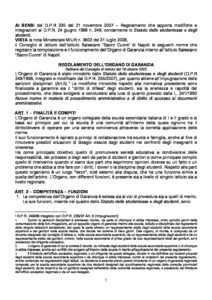 Regolamento Organo di garanzia